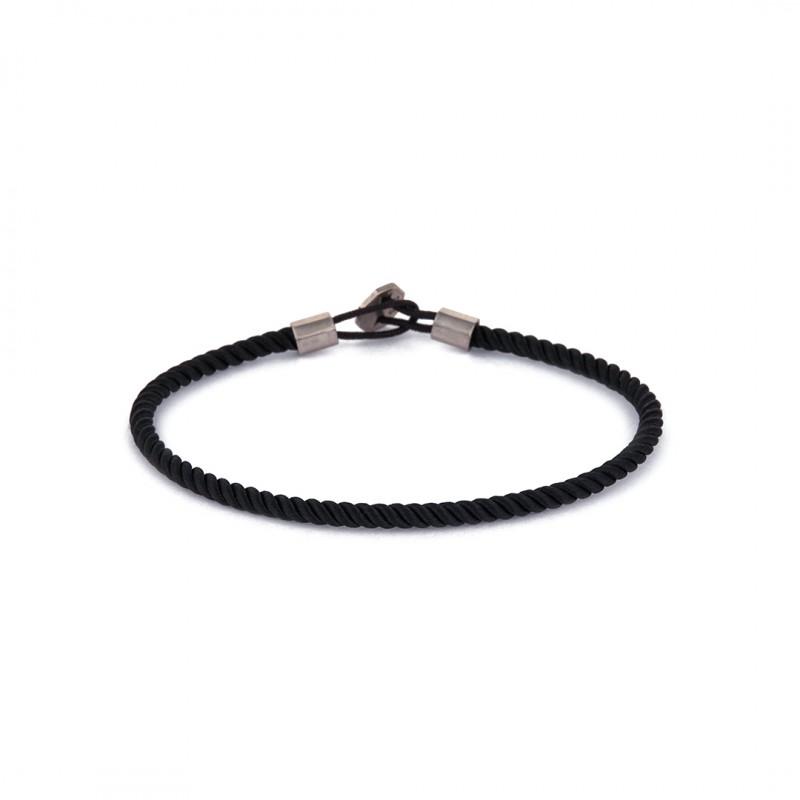 Knit Chance Sterling Silver Bracelet in Black