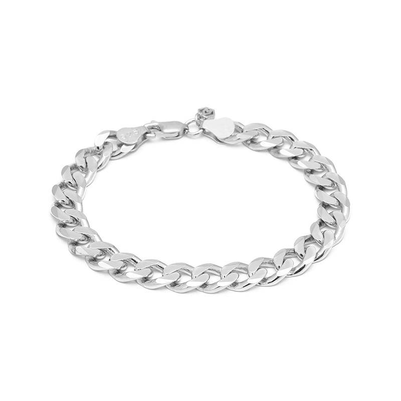 Curb Chain Sterling Silver Bracelet for Men