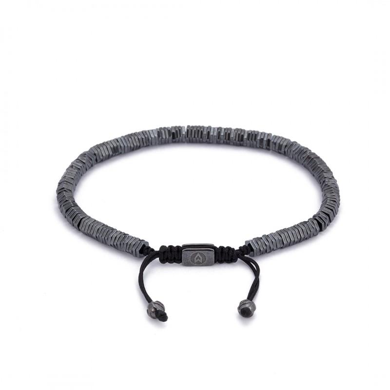 Grey Hematite Sterling Silver String Bracelet