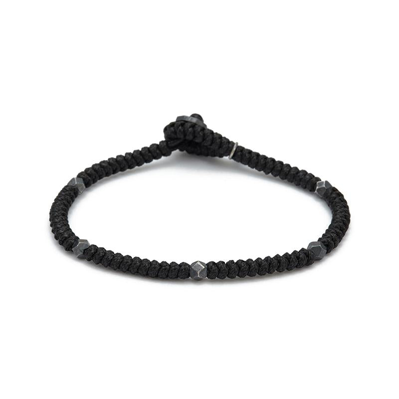 Black Snake Knot Sterling Silver Bracelet