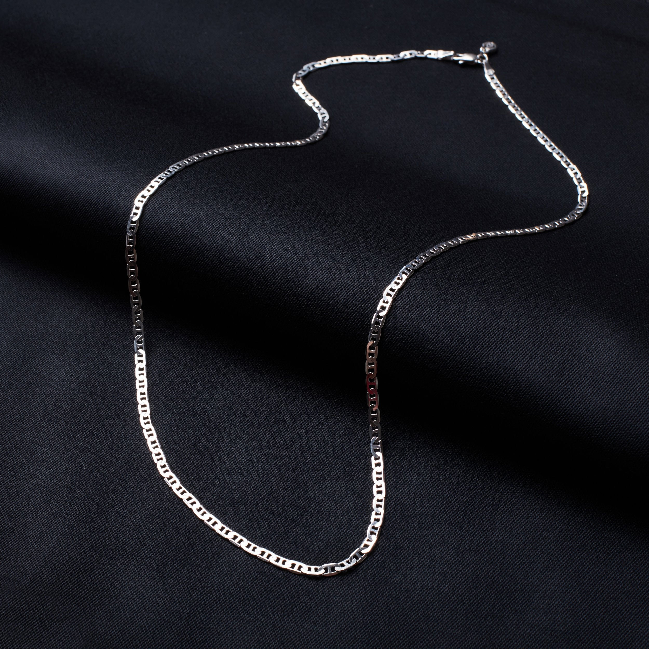 Bar Chain Sterling Silver Necklace for Men