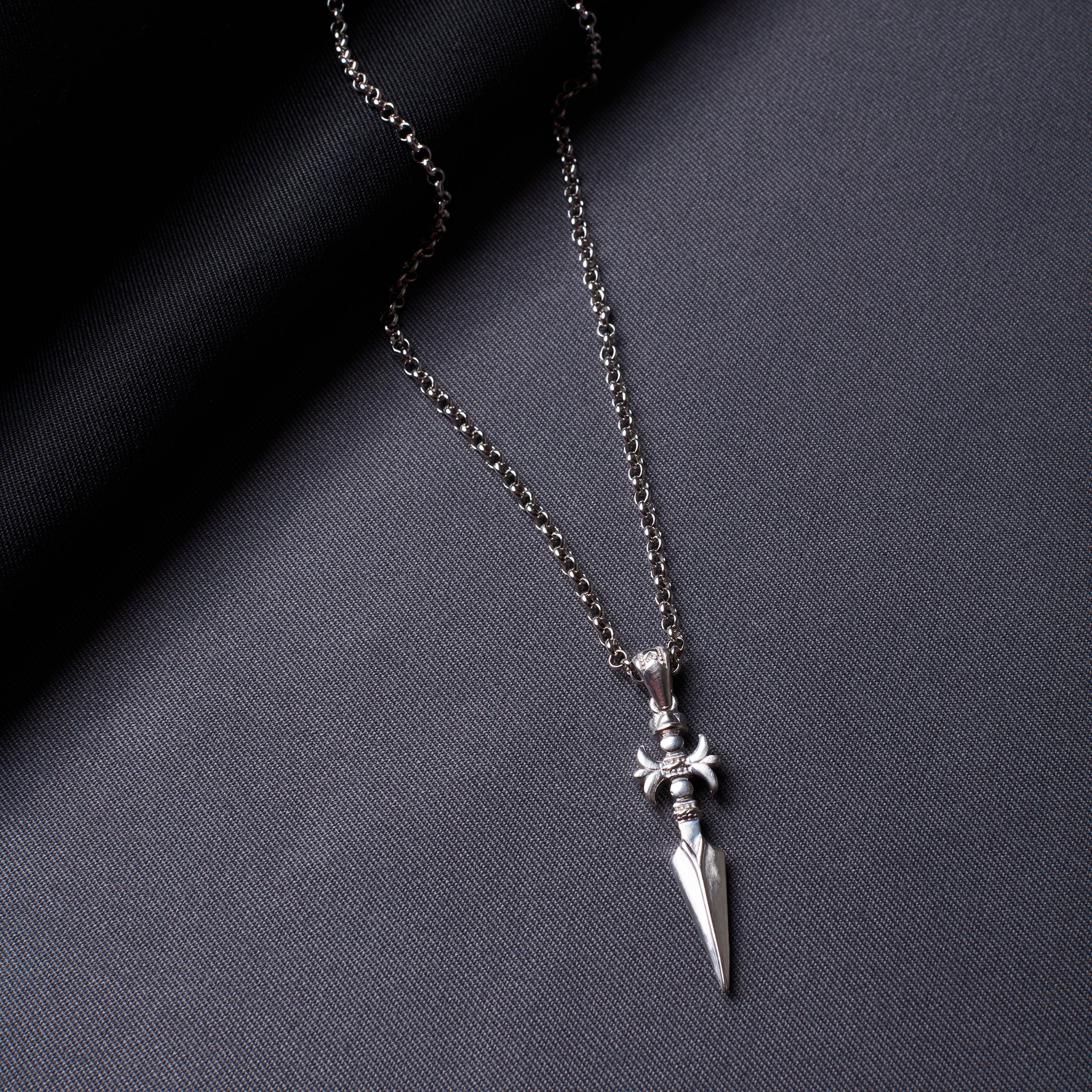 Spear Sterling Silver Necklace for Men 