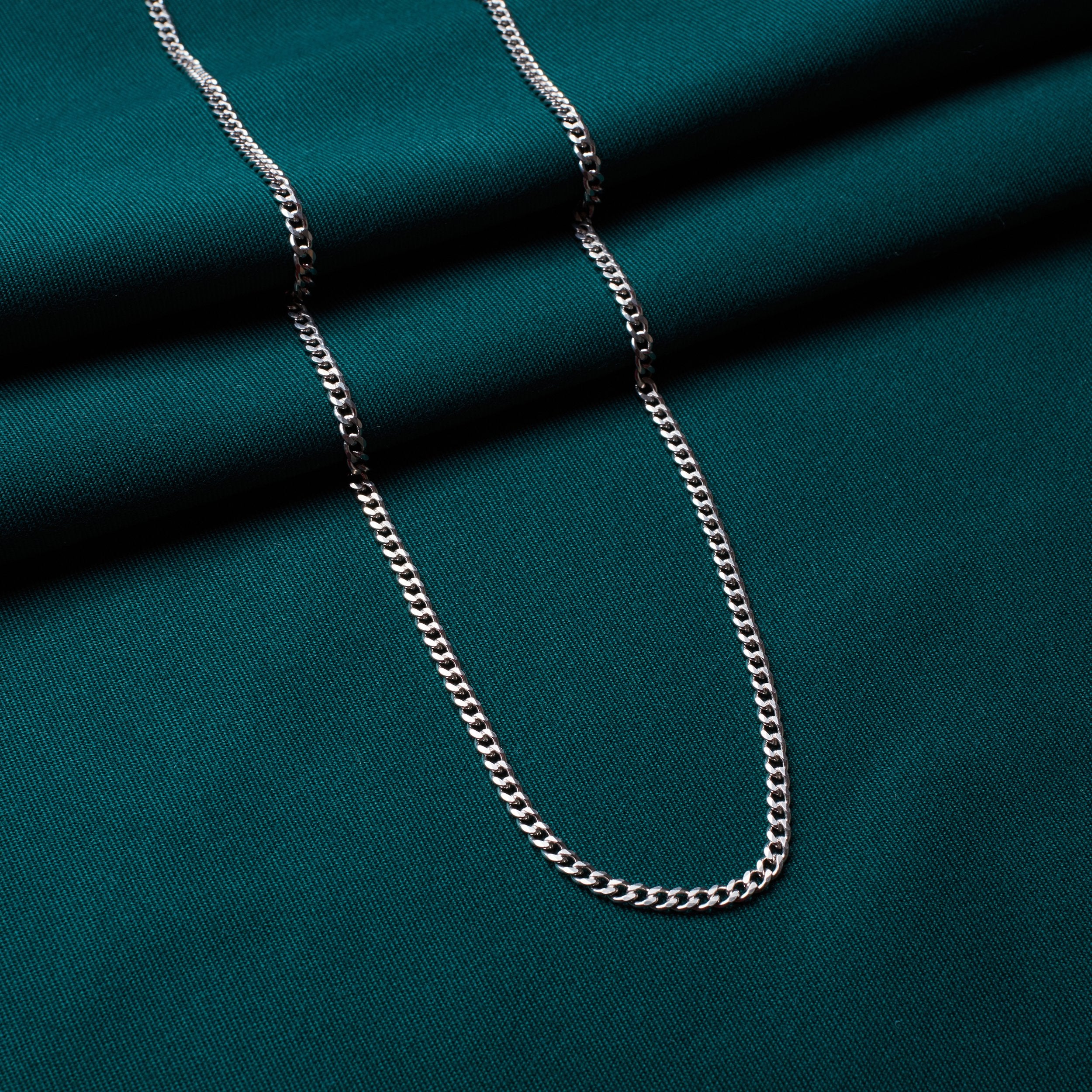 Curb Silver Silver Chain Necklace for Men 