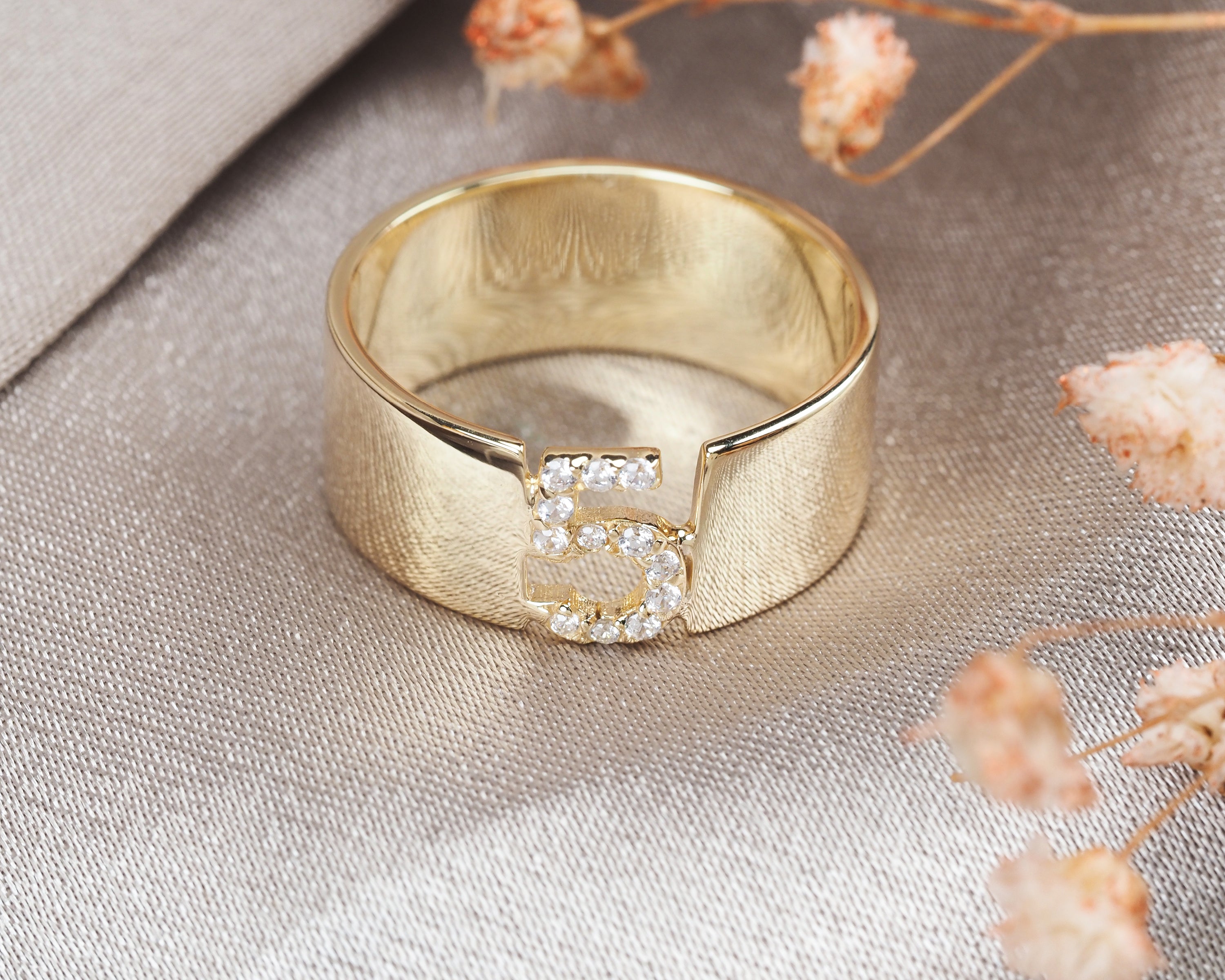 The Daisy 14K Gold Plated Custom Number Ring