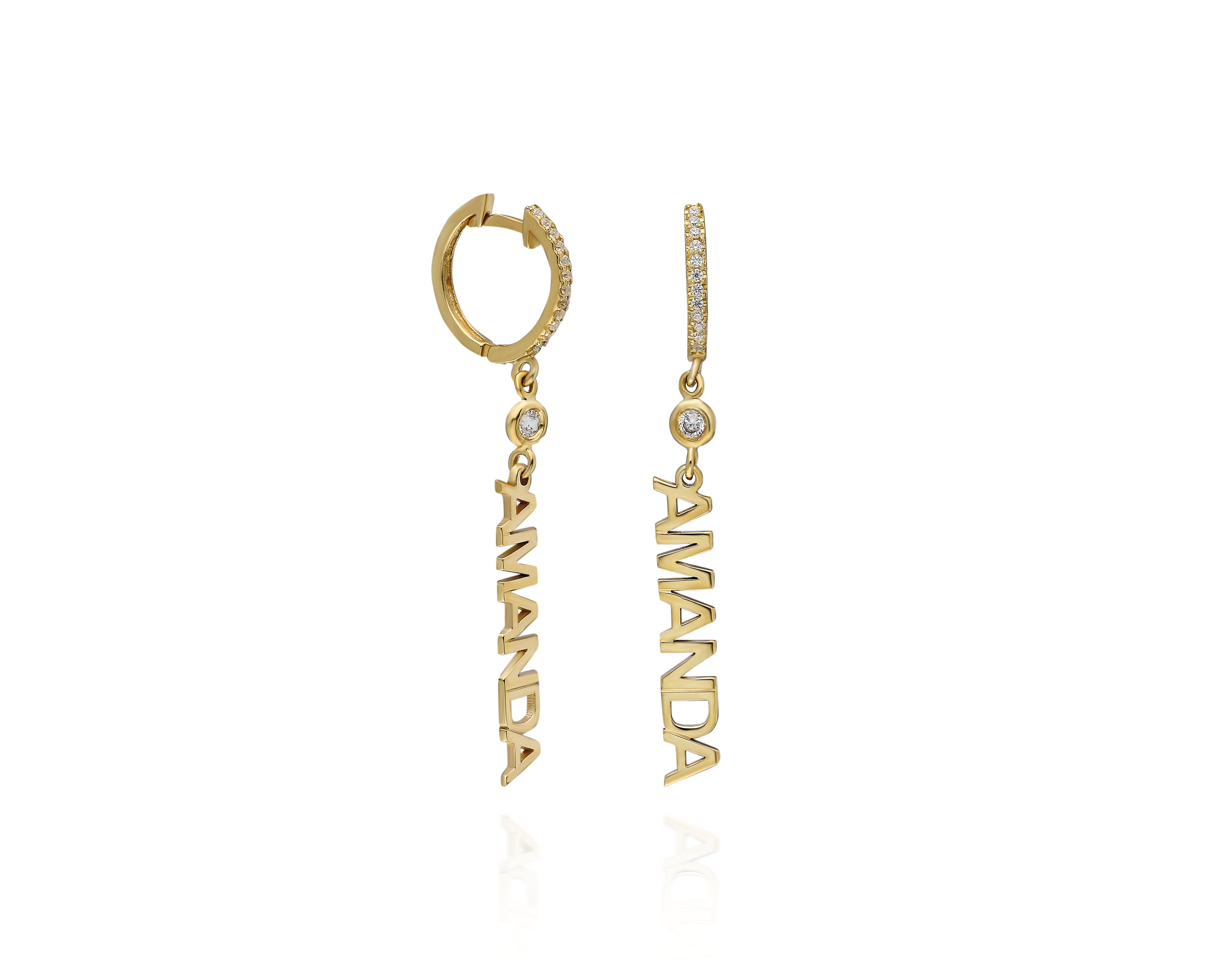 The Lily 14K Gold Plated Custom Name Earrings