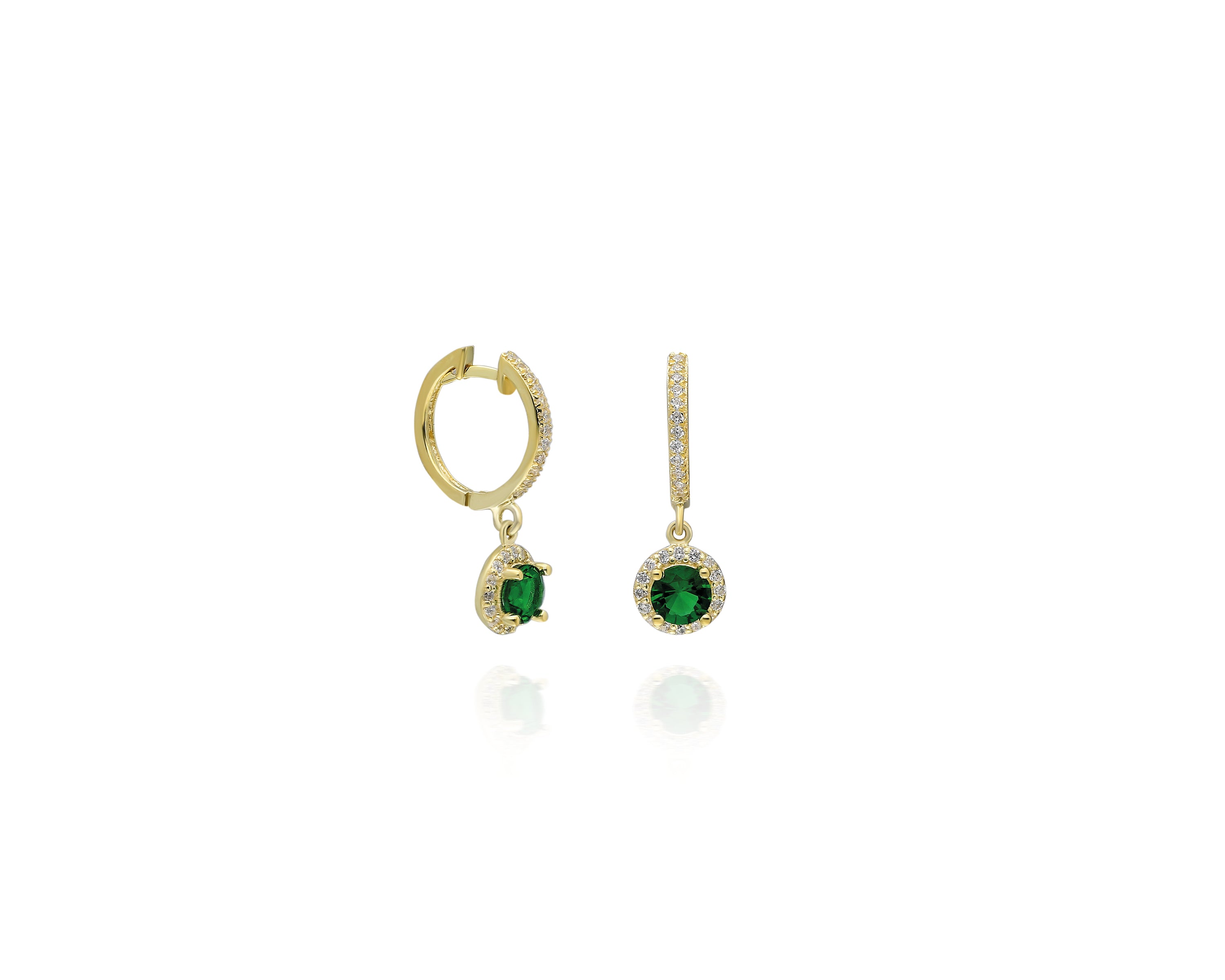 The Orchid Gold Plated Earring in Emerald Green